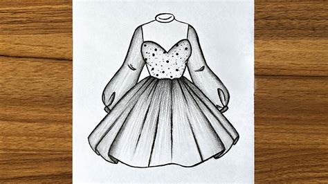 dress drawing easy|girl in dress drawing easy.